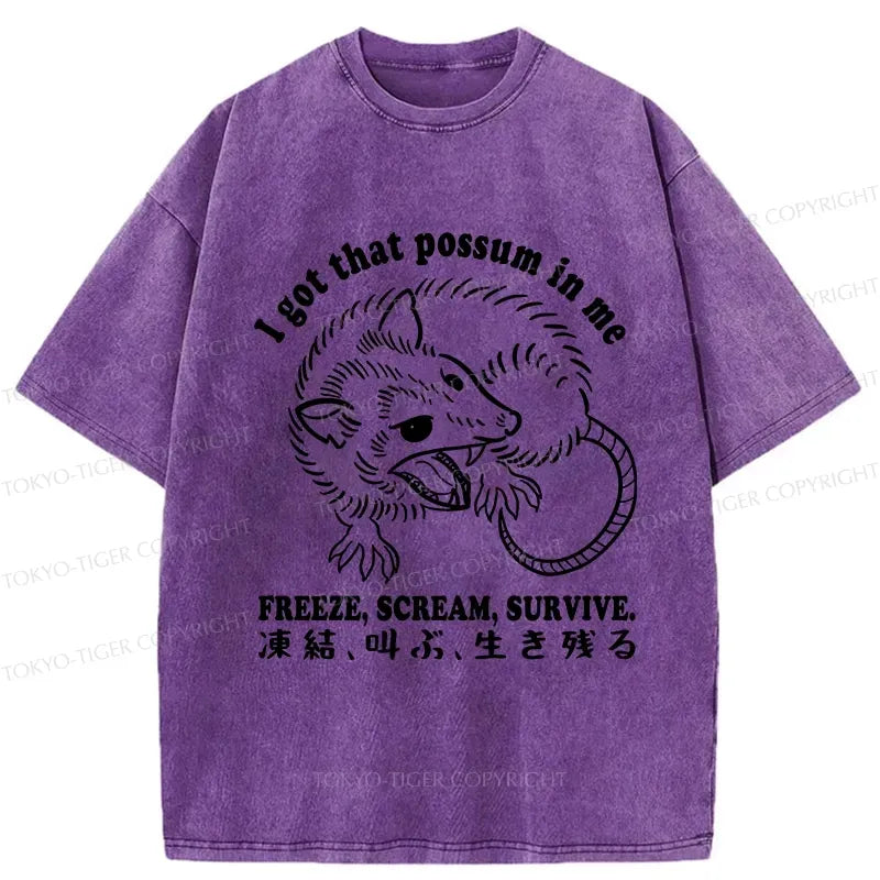 Kyoto-Lion I Got That Possum In Me Washed T-Shirt