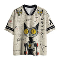 Robot Cat Mesh Jersey Streetwear Style