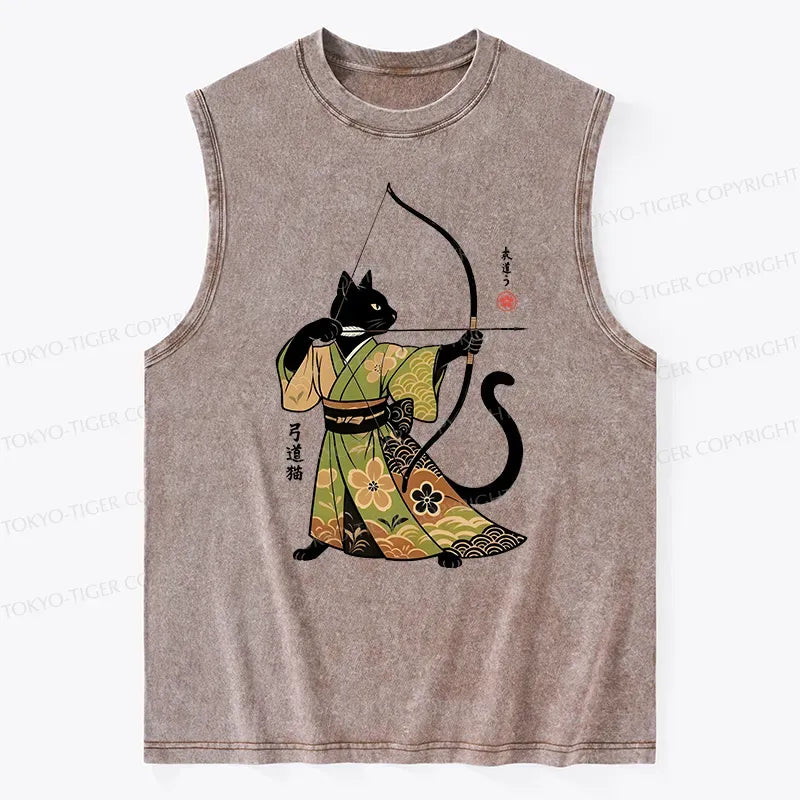 Vintage Kyoto Cat Archery Washed Tank on Sale