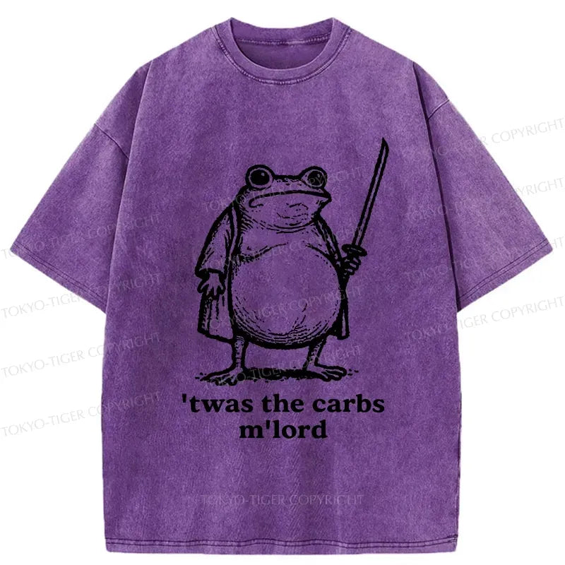 Kyoto-Lion Funny Fat Samurai Frog Washed T-Shirt