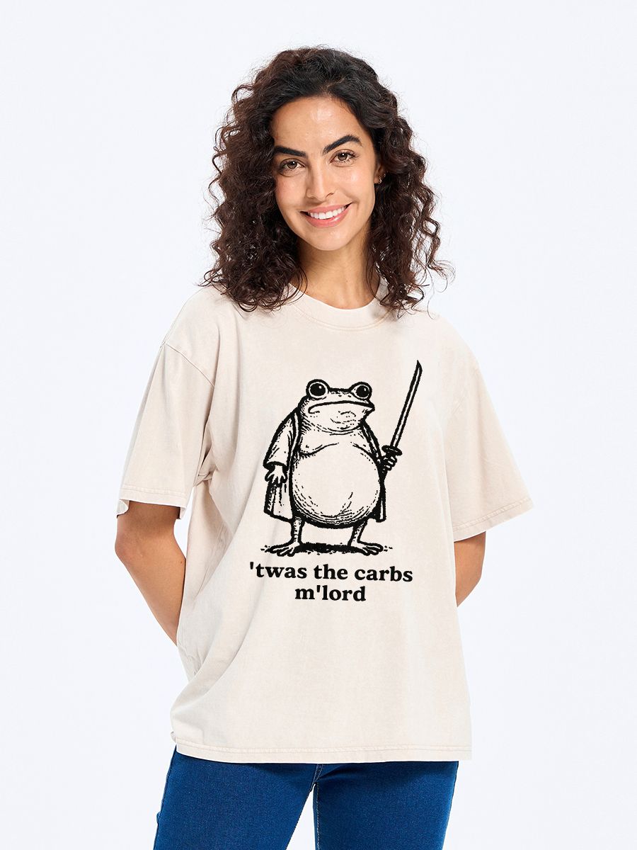 Funny Samurai Frog Washed T-Shirt
