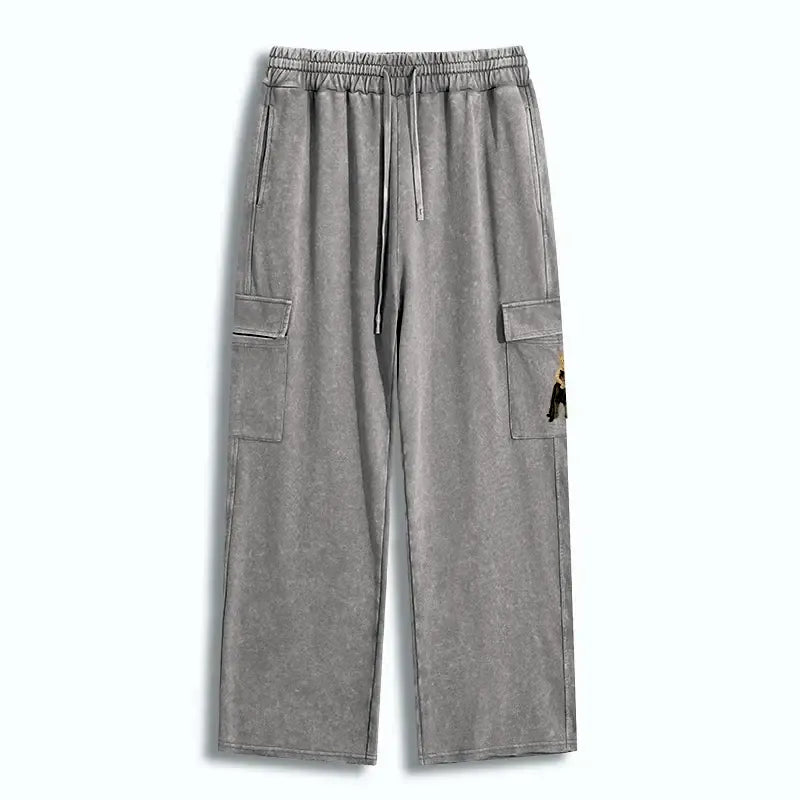 Kyoto-Lion Orange Cat¡¯s Tight Embrace Washed Utility Sweatpants