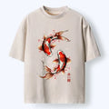 Kyoto-Lion Twin Koi Washed T-Shirt