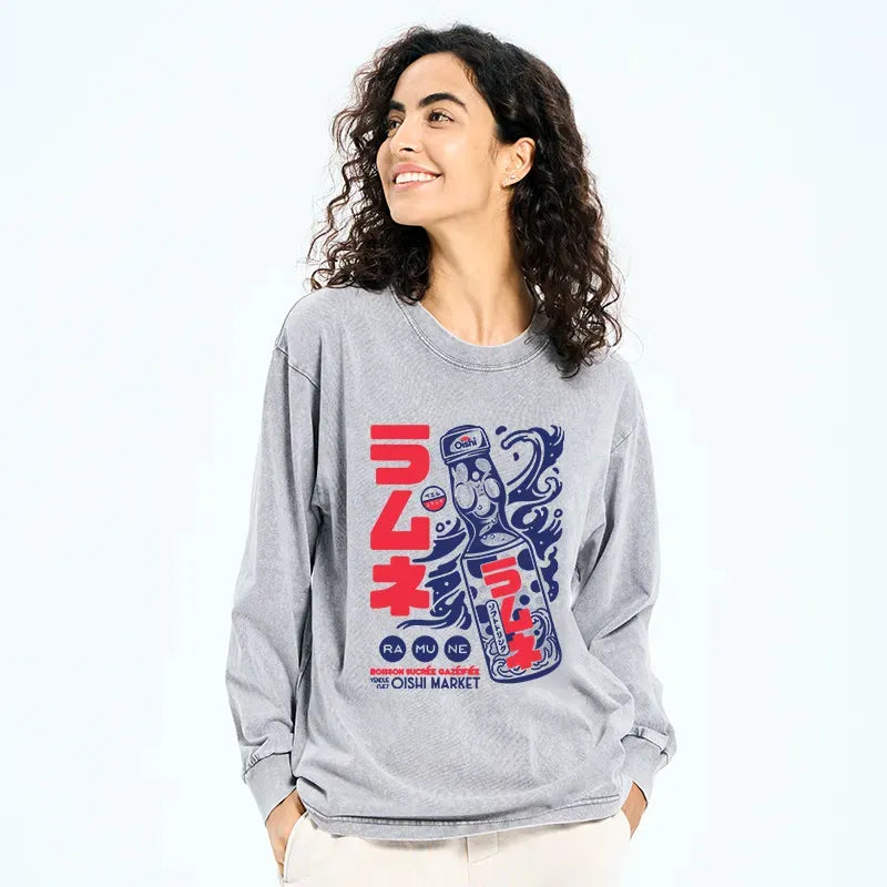 Vintage Japanese Long Sleeve Tee for Spring