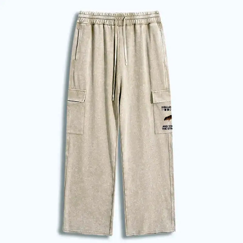 Japanese Washed Utility Sweatpants for Daily Wear