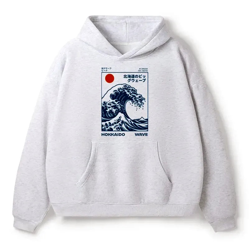 Vintage Hokkaido Wave Hoodie for Streetwear