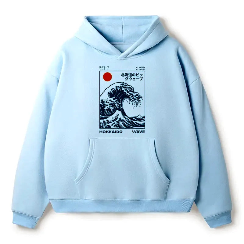 Kyoto-Lion Hokkaido Wave Japan Adult Fleece Hoodie