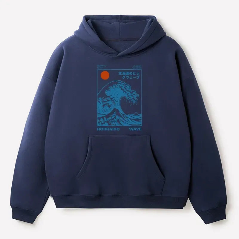 Kyoto-Lion Hokkaido Wave Japan Adult Fleece Hoodie