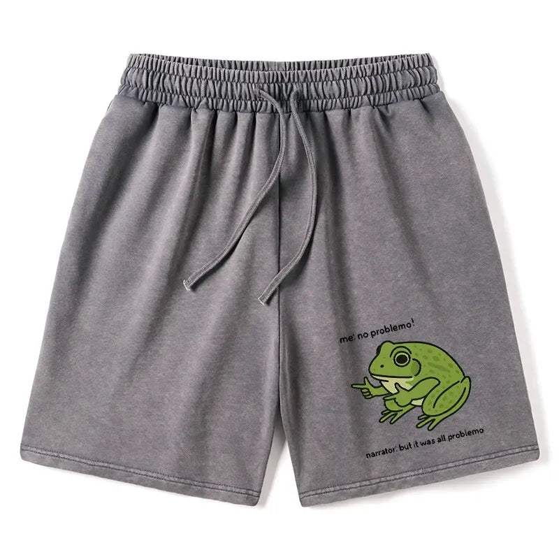Kyoto-Lion Washed Shorts for Street Style