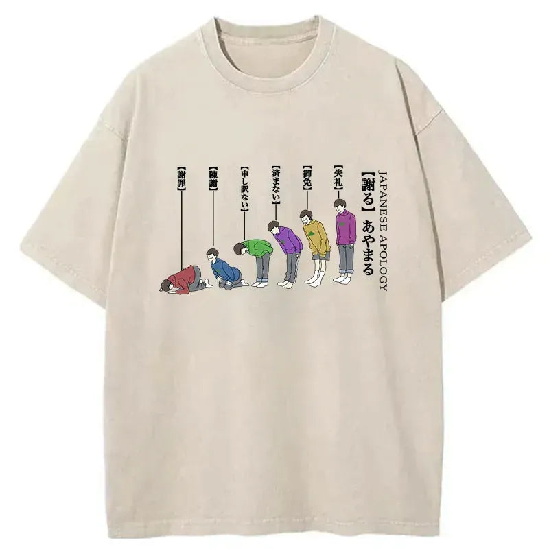 Japanese Apology Tee for Casual Summer