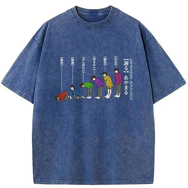 Japanese Apology Tee for Casual Summer