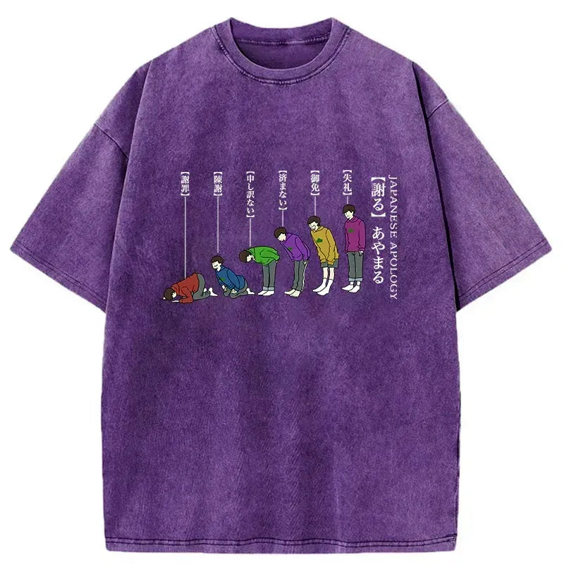 Japanese Apology Tee for Casual Summer