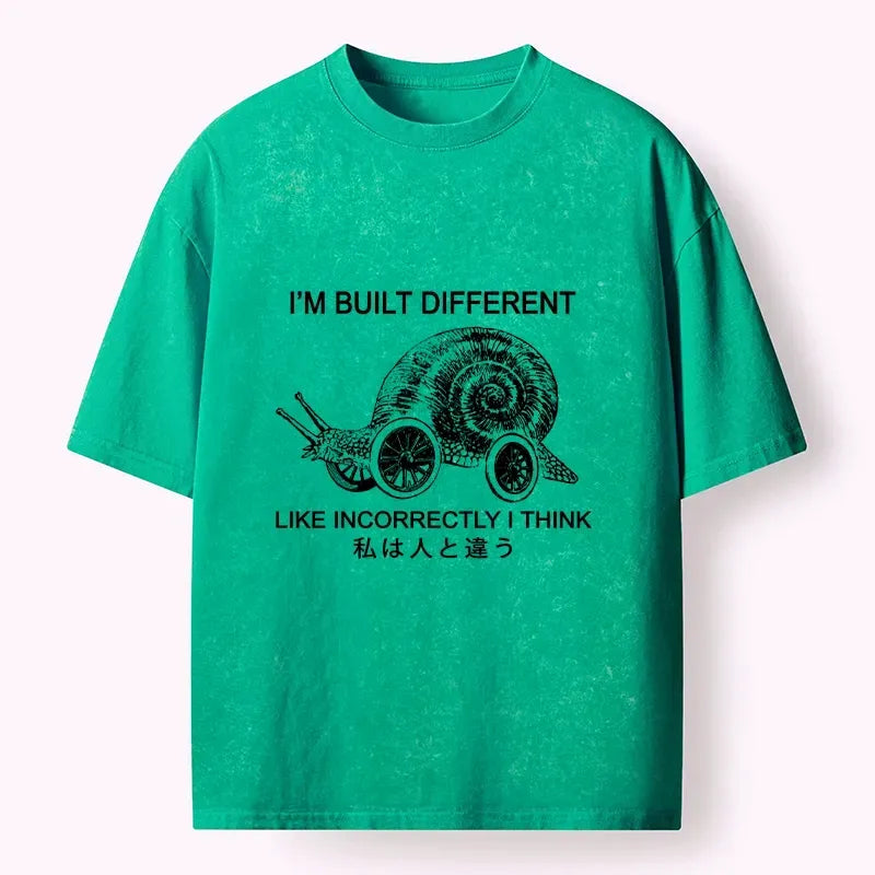 Vintage snail design tee for casual wear