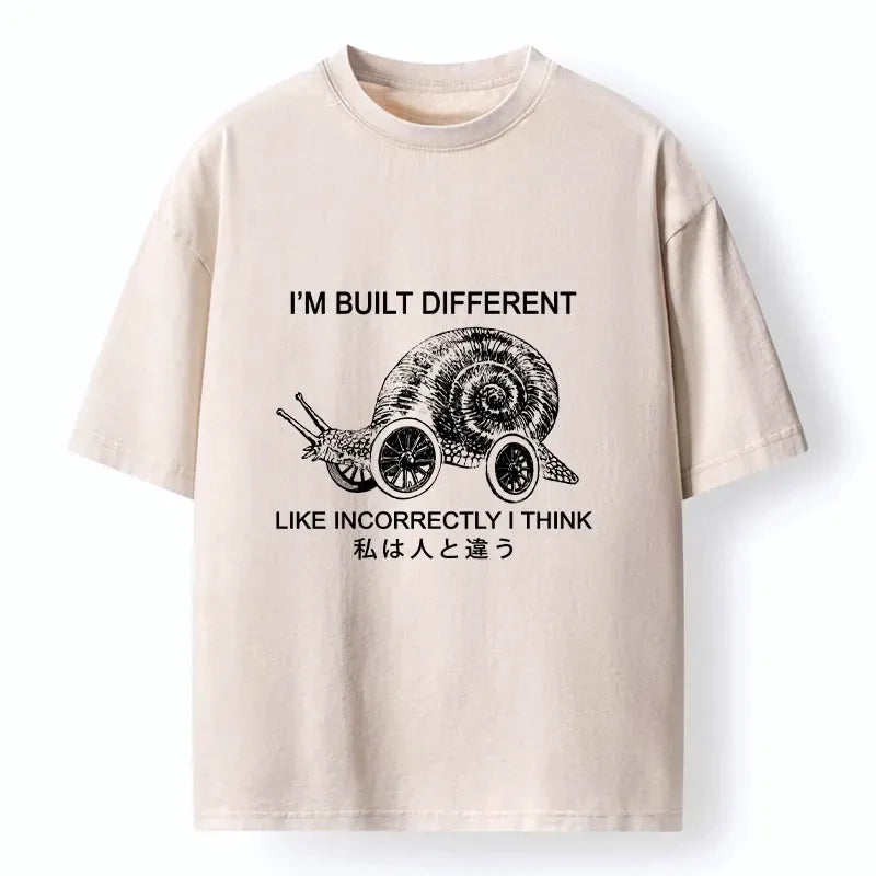 Vintage snail design tee for casual wear