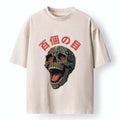japanese many eyes washed skull t-shirt for summer