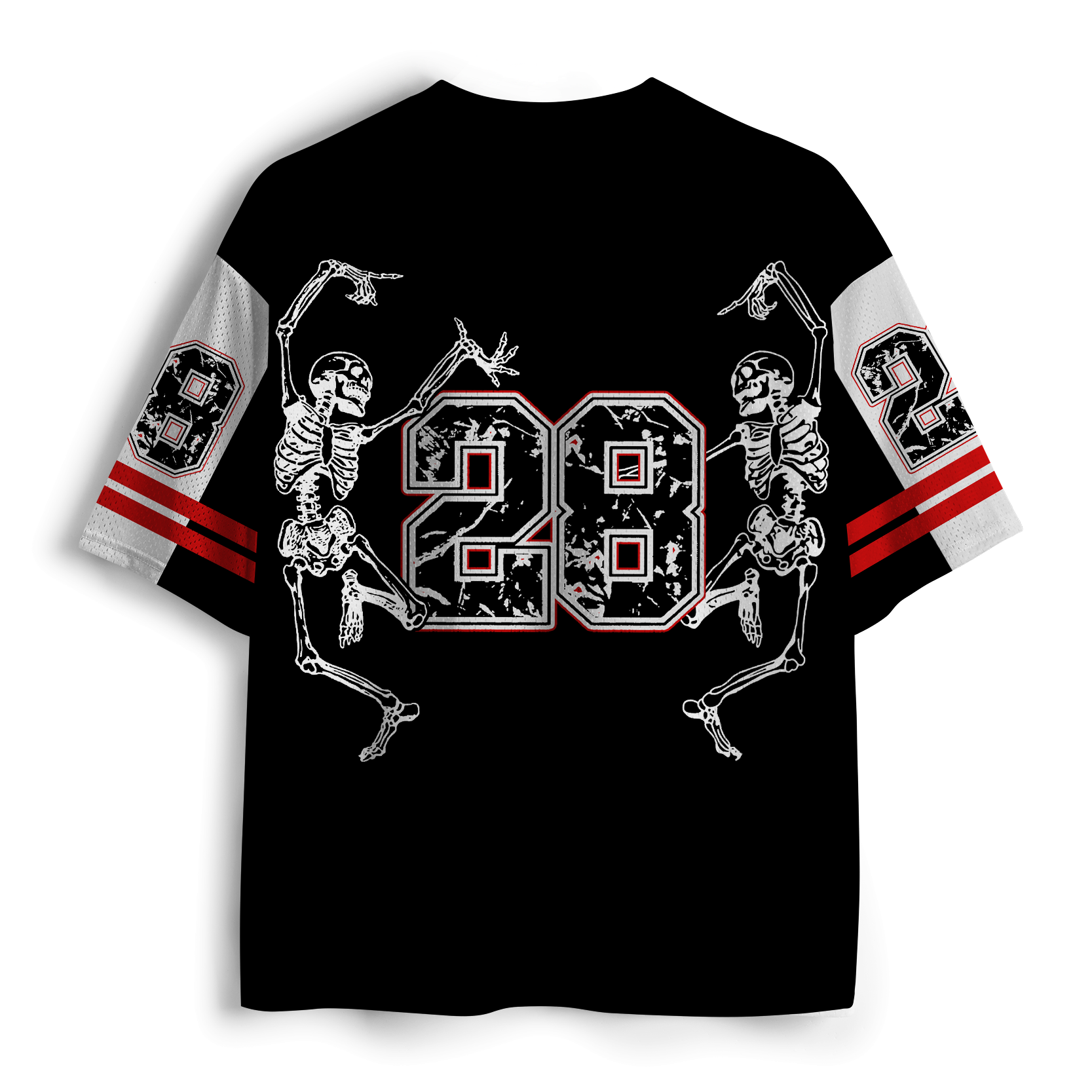 Japanese Skeletal Lion Mesh Jersey for Streetwear