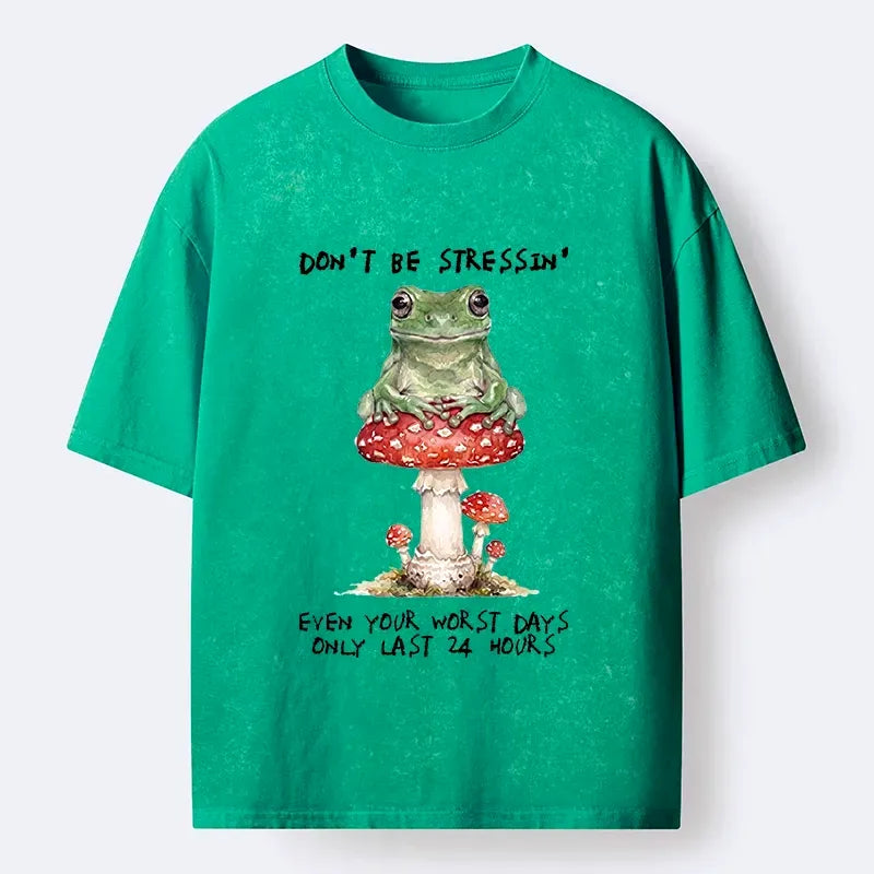 Tokyo?Tiger Relax Positive Frog Washed T?-Shirt