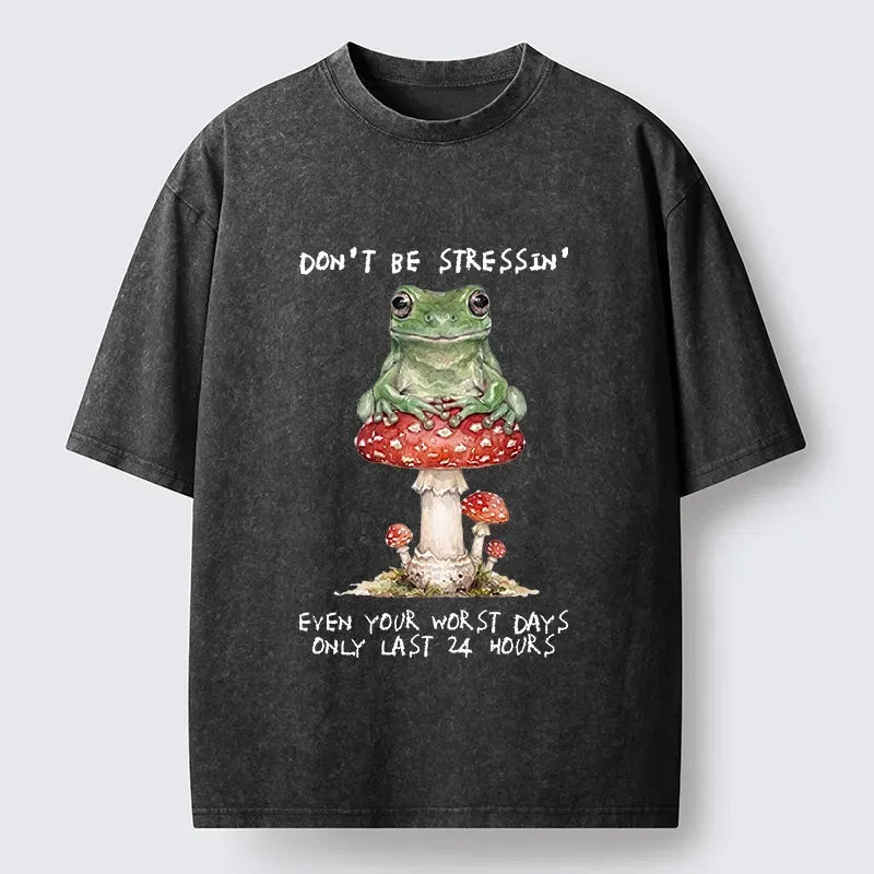 Tokyo?Tiger Relax Positive Frog Washed T?-Shirt