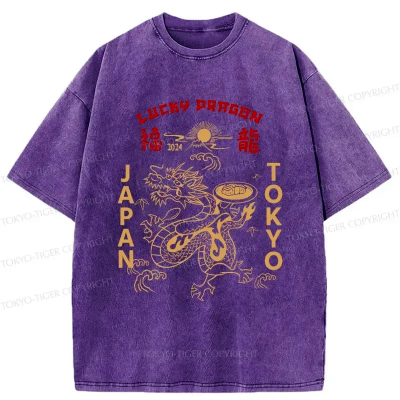 japanese lucky dragon washed t-shirt