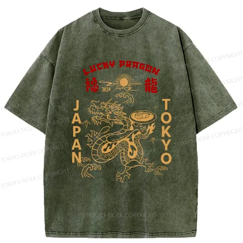 Kyoto-Lion Lucky Dragon Washed T-Shirt