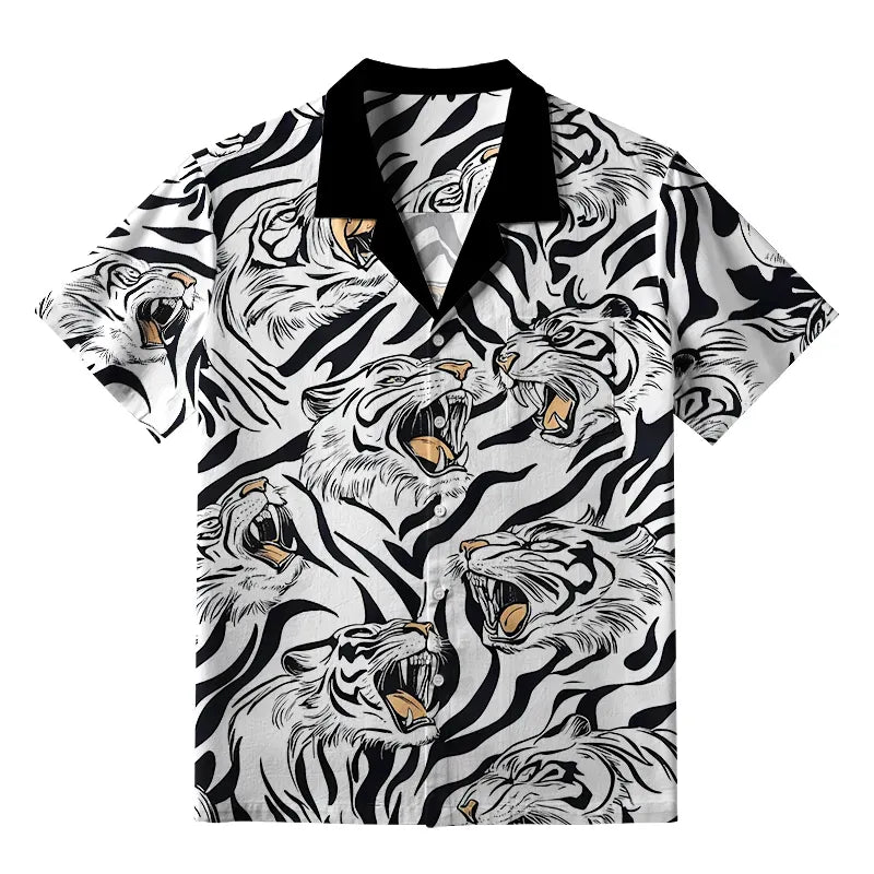 Japanese Tiger Aloha Shirt for Summer