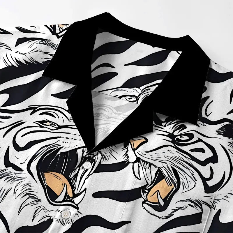 Japanese Tiger Aloha Shirt for Summer
