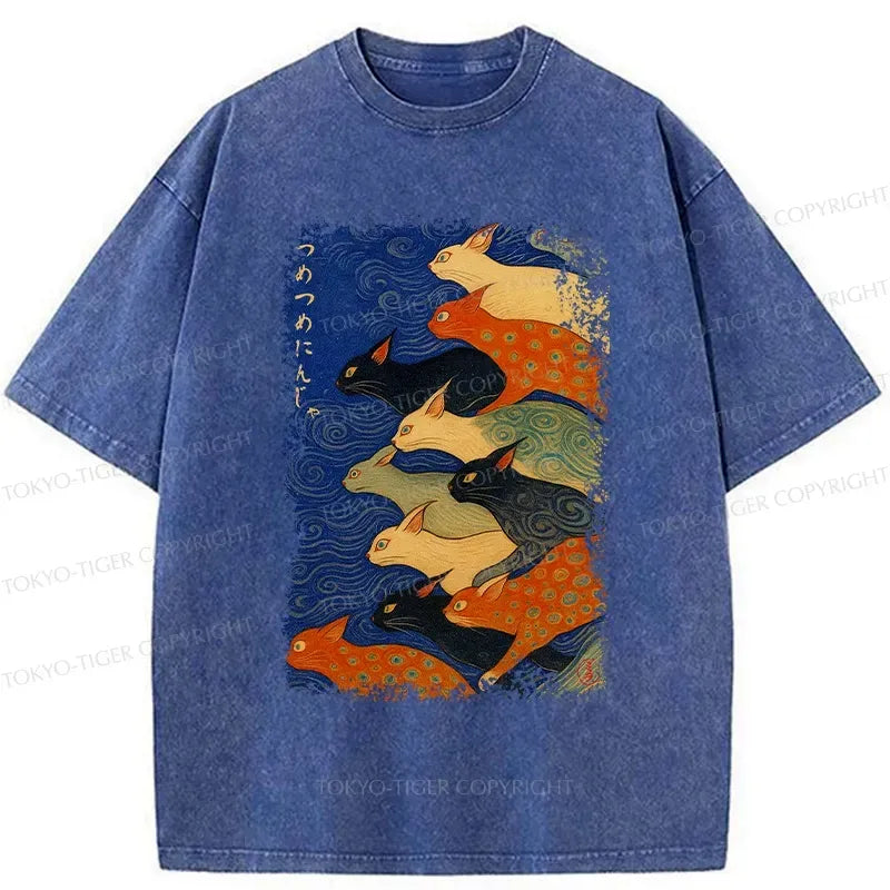 japanese ninja washed t-shirt for casual