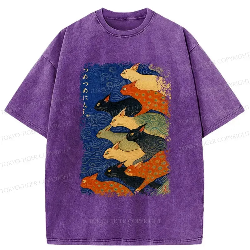 japanese ninja washed t-shirt for casual