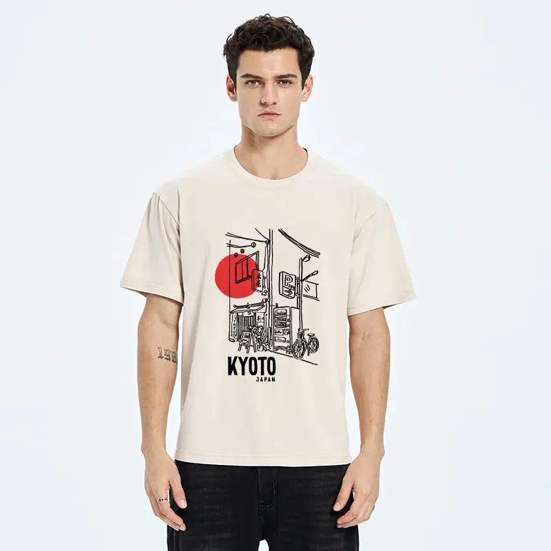 Kyoto-Lion Kyoto Travel Street Washed T-Shirt