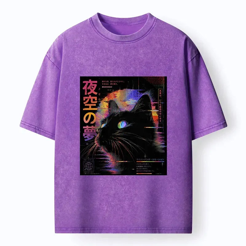 Vintage Washed Cat Tee Gift Idea