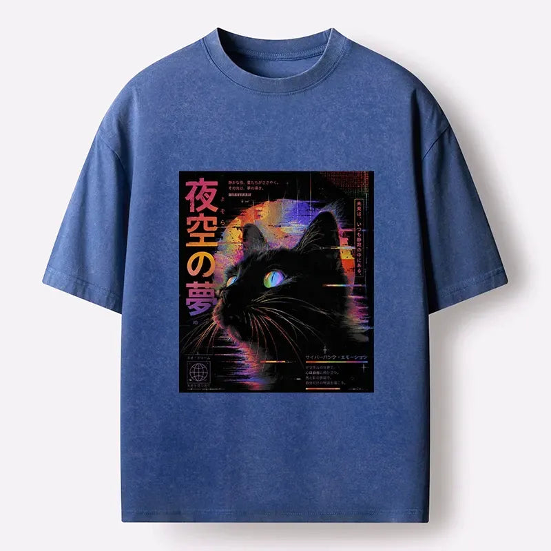 Vintage Washed Cat Tee Gift Idea