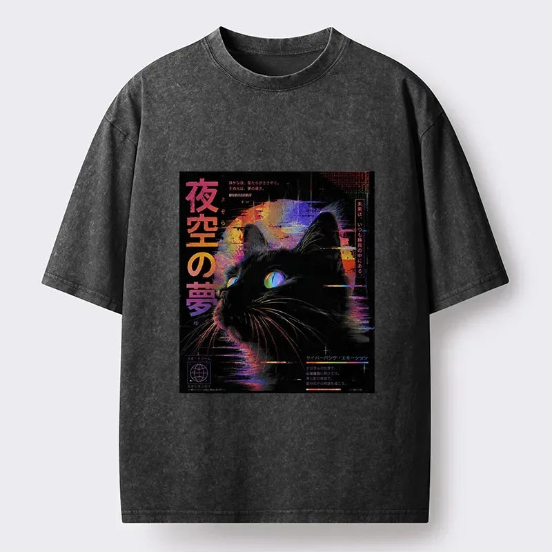 Japanese Cat T-Shirt for Summer