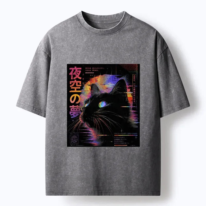 Kyoto Night Sky Cat Shirt On Sale