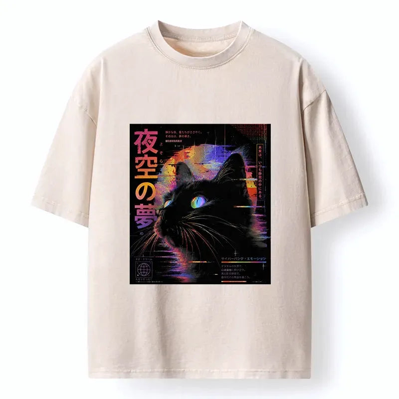 Kyoto Night Sky Cat Shirt On Sale