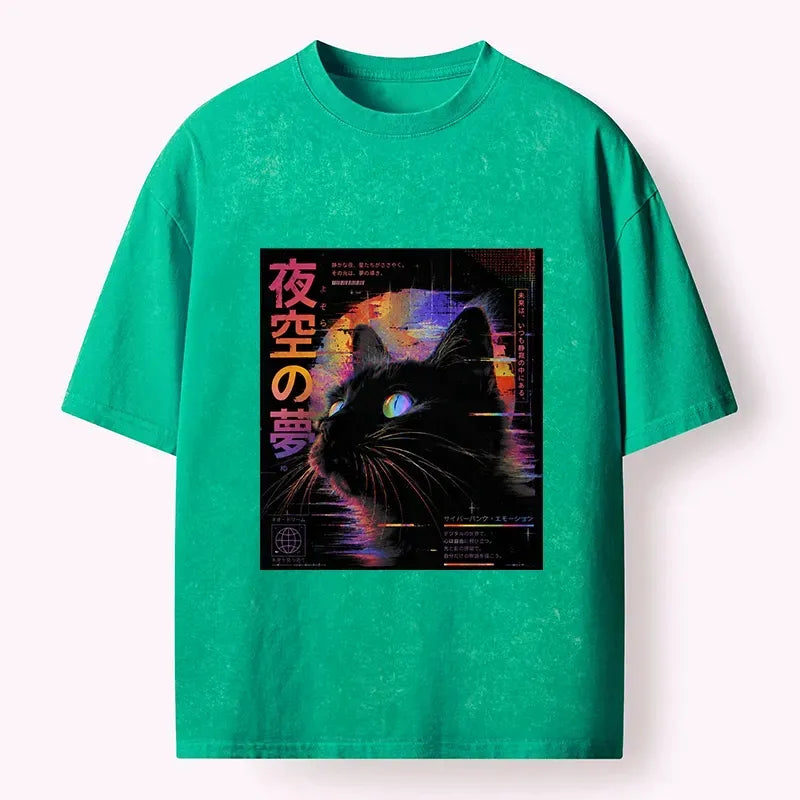 Kyoto Night Sky Cat Shirt On Sale