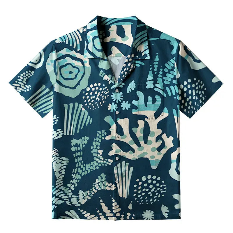 Kyoto-Lion Ocean Coral Aloha Hawaiian Shirt