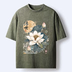 Kyoto-Lion Ukiyo Lotus Frog Washed T-Shirt