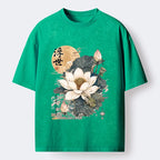 Kyoto-Lion Ukiyo Lotus Frog Washed T-Shirt