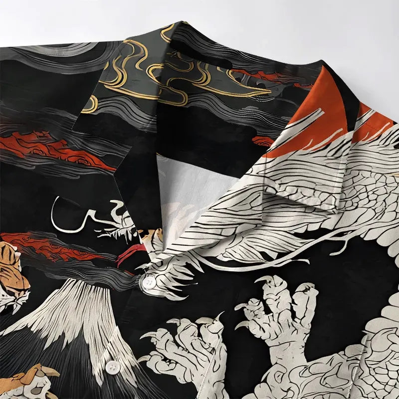 Japanese Dragon Tiger Aloha Shirt