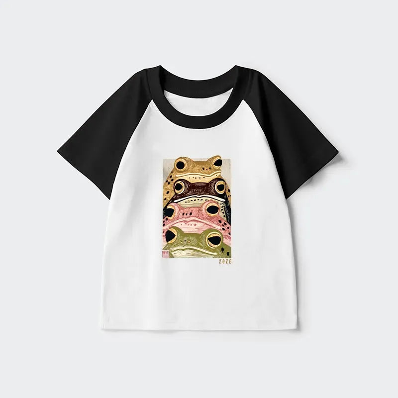 Colorful Frog Art Japanese Tee