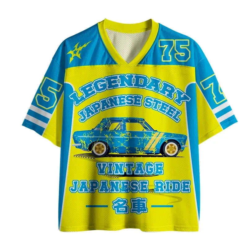Kyoto-Lion Japanese Vintage Car Mesh Jersey