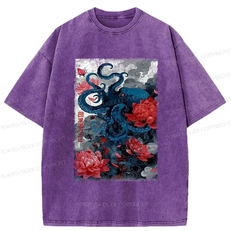 Japanese Retro Octopus T-Shirt on Sale