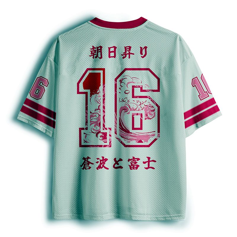 Pink Wave Mountain Sunrise Art Mesh Jersey