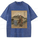 Kyoto-Lion The Gentleman Who Encountered Mount Fuji Washed T-Shirt