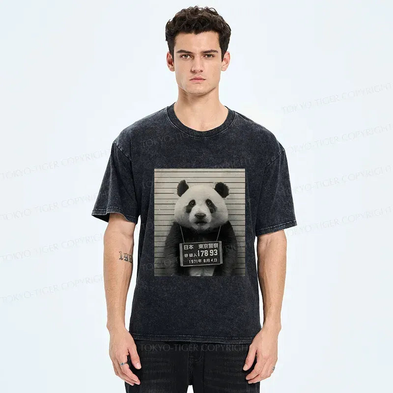 Kyoto-Lion Arrested Panda Washed T-Shirt