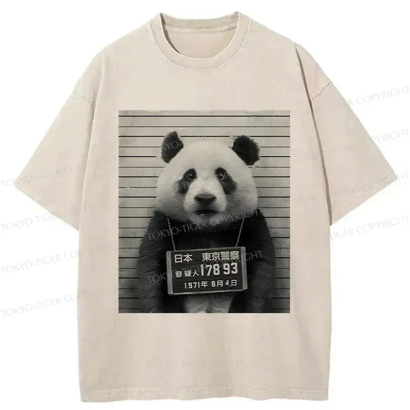 Kyoto-Lion Arrested Panda Washed T-Shirt