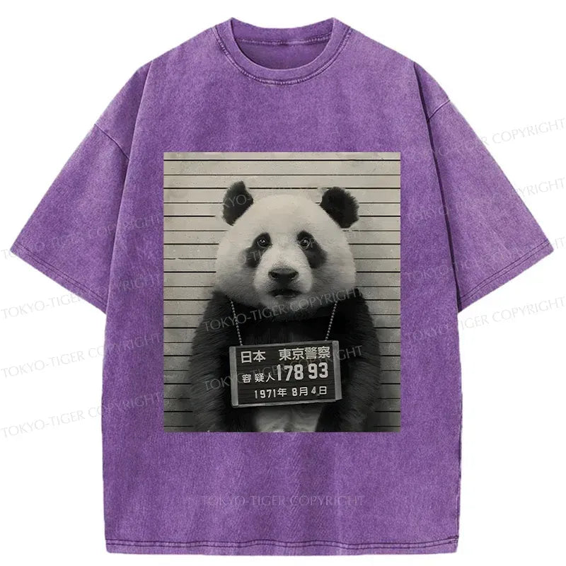 Kyoto-Lion Arrested Panda Washed T-Shirt
