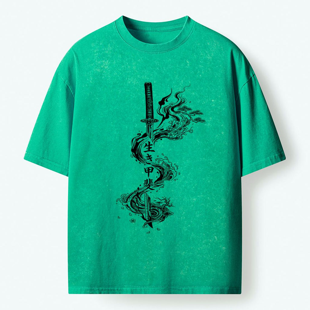 Kyoto Lion Sword of Living Kanji T-Shirt