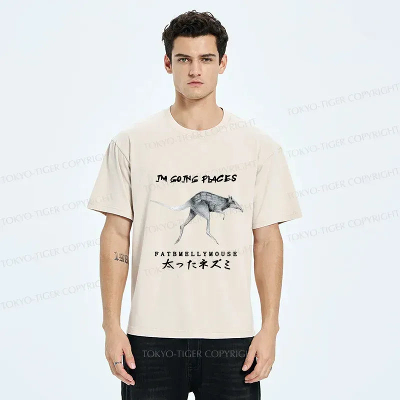 Kyoto-Lion Long-Legged Mouse Washed T-Shirt
