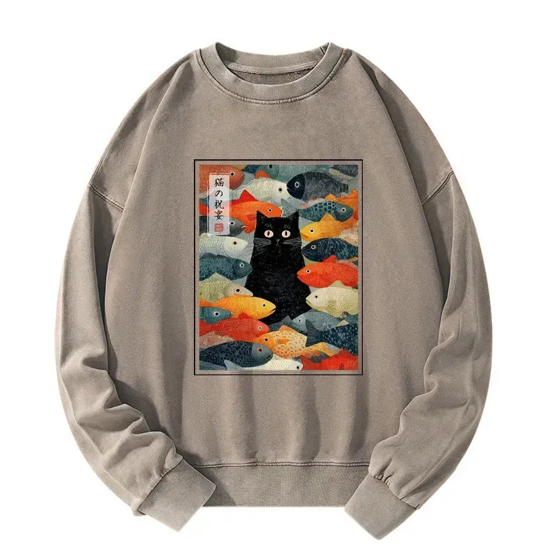Ukiyo-e Cat Pullover Best Seller